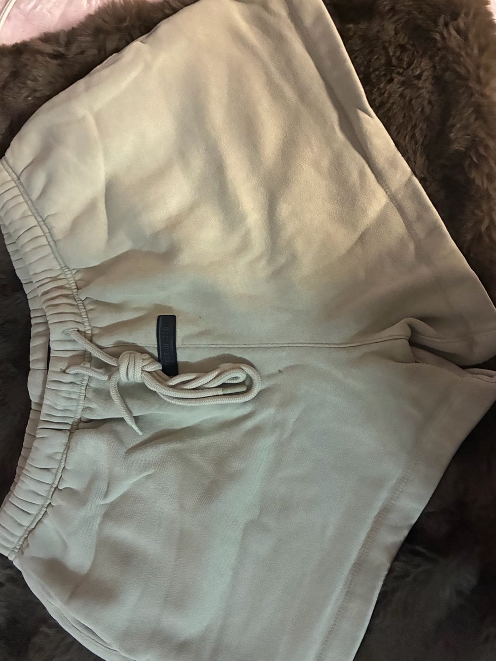 Essentials Cream Athletic Drawstring Women's Shorts
